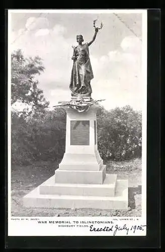 AK Highbury Fields, War Memorial to Islingtonians