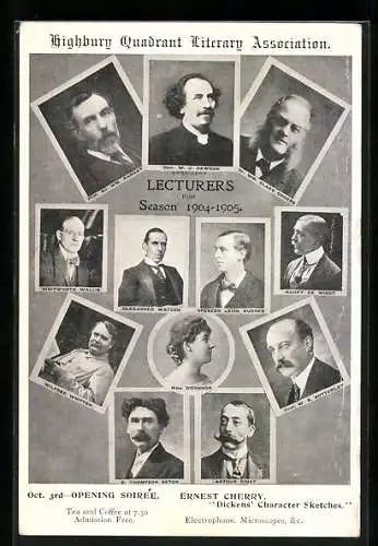 AK Highbury, Highbury Quadrant Literary Association, Lecturers Season 1904-1905, Alexander Watson, Miss O`Connor