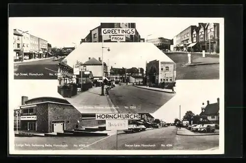 AK Hornchurch, High Street, Station Lane, Queens Theatre, Swimming Baths