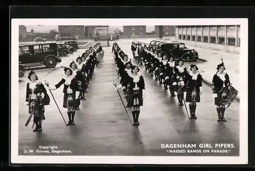 AK Dagenham, Girl Pipers, Massed Bands on Parade