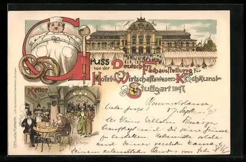 Lithographie Stuttgart, Deutsche Fachausstellung für Hotel u. Wirtschaftswesen-Kochkunst