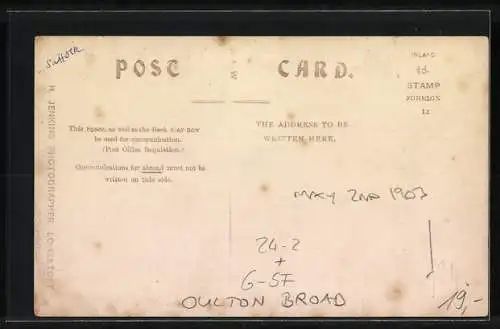 AK Oulton Broad, Fire of May 1903