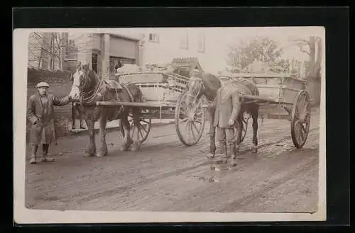 AK Swilland, Draft Horses pulling loaded wagons