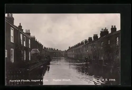 AK Norwich, Floods of August 1912, Napler Street