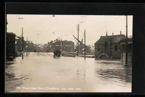 AK Maidstone, Flood at West Boro`, December 1927