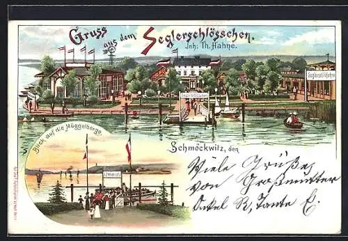 Lithographie Berlin-Schmöckwitz, Gasthaus Seglerschlösschen