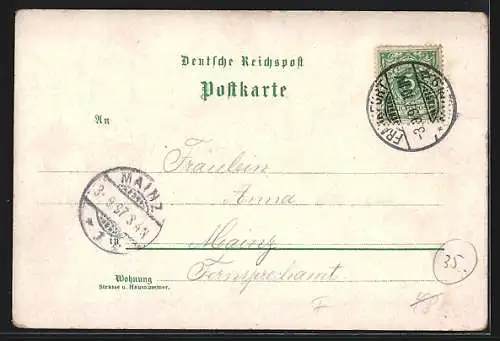 Lithographie Frankfurt-Niederrad, Gasthaus zu den Schiesständen