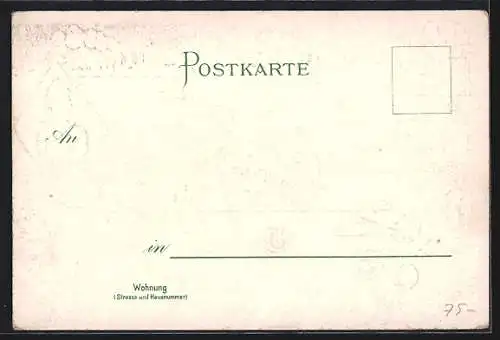 Lithographie Helgoland, Schiffe auf See, das Postgebäude, Konversationsgebäude