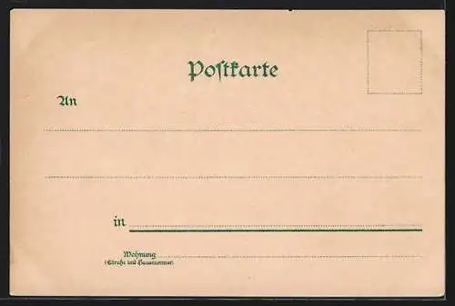 Lithographie Itzehoe, Breitenburger Weg, Breitenburger Fähre, Villa v. de Vos, Amönenhöhe