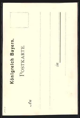 Lithographie Kempten / Allgäu, Ansicht von Osten mit typischen Einwohner-Portraits