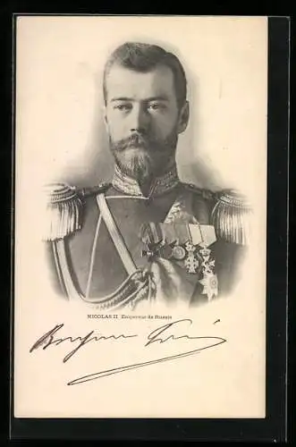 AK Portrait von Nicolas II. von Russland, Empereur de Russie