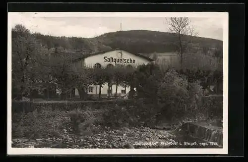 AK Krobsdorf i. Isergeb., Gasthaus Saftquetsche