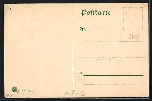 Passepartout-Präge-AK Nürnberg, Heilig-Geist-Spital, Briefmarken und Wappen