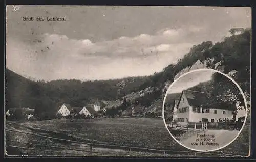 AK Lautern / Württ., Gasthaus zur Krone, Panorama