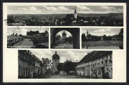 AK Vilseck, Arbeiterlager Altneuhaus, Reichsarbeitsdienst, Vogelturm, Totalansicht, Ortspartie, Strassenpartie