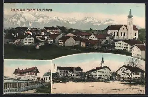 AK Rieden / Füssen, Teilansicht, Gebäudeansicht, Ortspartie