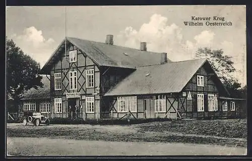 AK Karow /Plau am See, Gasthof Karower Krug, Bes. Wilhelm Oesterreich