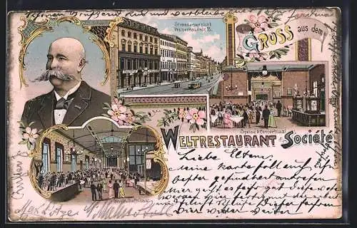 Lithographie Dresden, Restaurant Société, Waisenhausstrasse 18, Speise&Concertsaal