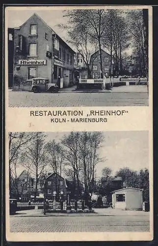 AK Köln-Marienburg, Restaurant Rheinhof, Bes. Hugo Stork, Oberländerufer 180-182