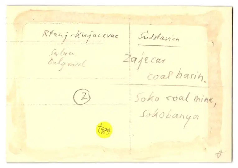 21 Fotografien unbekannter Fotograf, Ansicht Kovacevac, Kohle Bergbau, Bergleute am Schacht, Seilbahn für Kohletransport 23