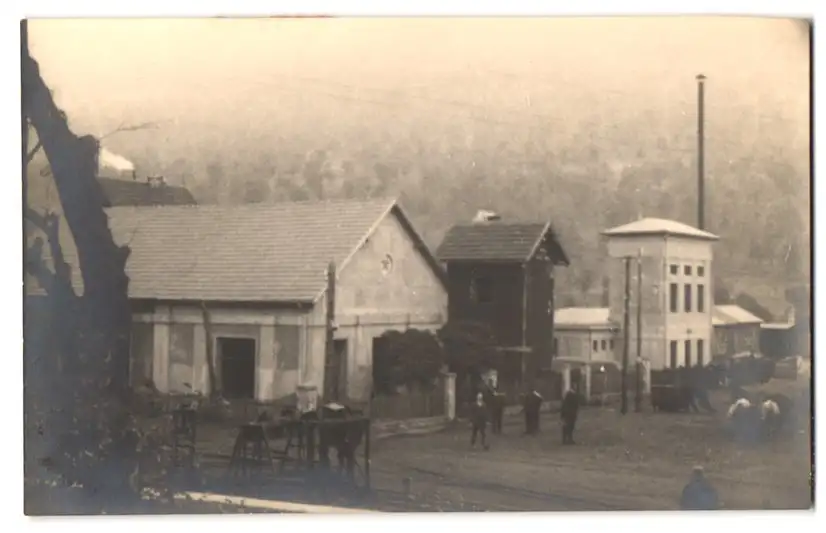 21 Fotografien unbekannter Fotograf, Ansicht Kovacevac, Kohle Bergbau, Bergleute am Schacht, Seilbahn für Kohletransport 9