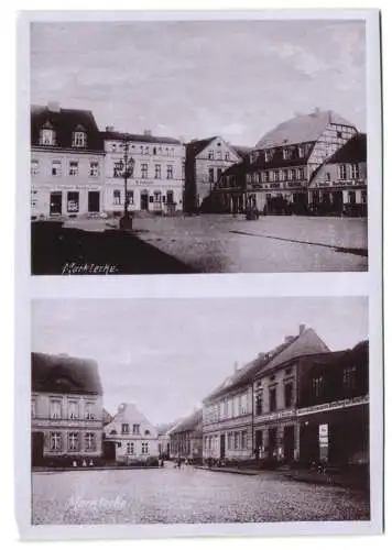 Fotografie unbekannter Fotograf, Ansicht Schwerin / Warthe, Marktplatz mit Ladengeschäften, Hotel & Restaurant