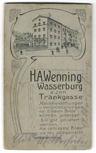 Fotografie H. A. Wenning, Wasserburg / Inn, Ansicht Wasserburg / Inn, Geschäftshaus mit Atelier in der Tränkgasse