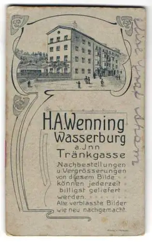 Fotografie H. A. Wenning, Wasserburg / Inn, Ansicht Wasserburg / Inn, Geschäftshaus mit Atelier in der Tränkgasse