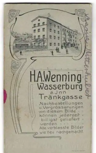 Fotografie H. A. Wenning, Wasserburg / Inn, Ansicht Wasserburg / Inn, Geschäftshaus mit Atelier in der Tränkgasse