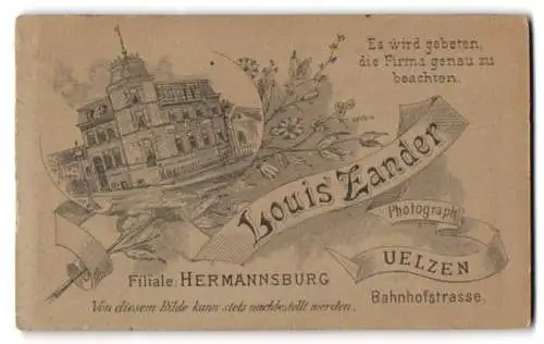 Fotografie Louis Zander, Uelzen, Ansicht Uelzen, Geschäftshaus mit Foto-Atelier in der Bahnhofstrasse