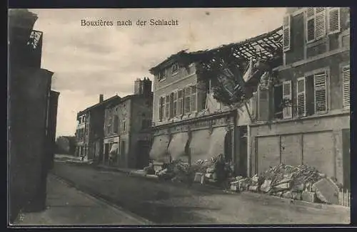 AK Bouxieres, Strassenansicht nach der Schlacht