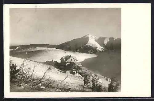 AK Otto-Schutzhaus, Rax, Ansicht im Winter