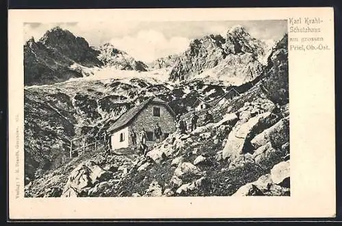 AK Karl Krahl-Schutzhaus am grossen Priel, Berghütte mit Umgebung