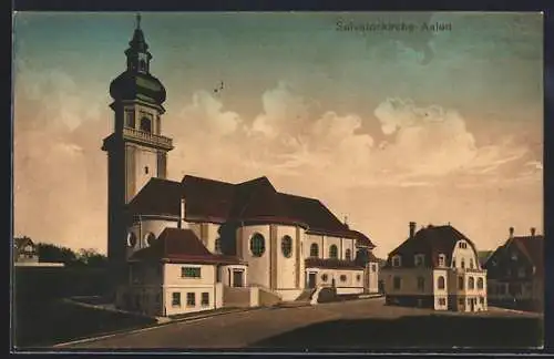 AK Aalen, Salvatorkirche mit Umgebung