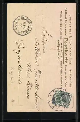 AK Holländerin mit Blume und Brief