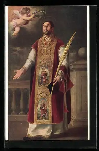 Künstler-AK St. Rodriguez im Bischofsgewand, Bart. Est. Murillo