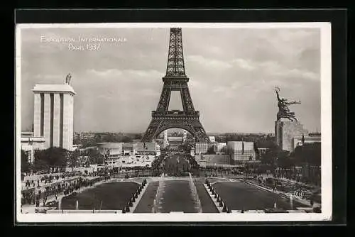 AK Paris, Exposition internationale 1937, Vue D'Ensemble, prise du Trocadero