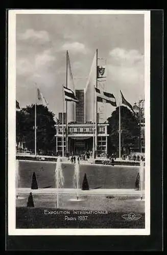 AK Paris, Exposition Internationale 1937, Pavillon de la Norvege, Ausstellung