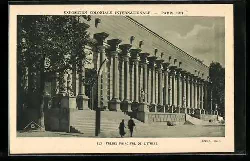 AK Paris, Exposition Coloniale Internationale 1931, Palais Principal de l`Italie