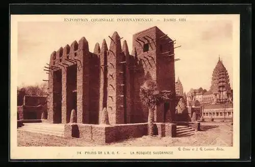 AK Paris, Exposition coloniale internationale 1931, Palais de l`A.O.F., La Mosquée Soudanaise