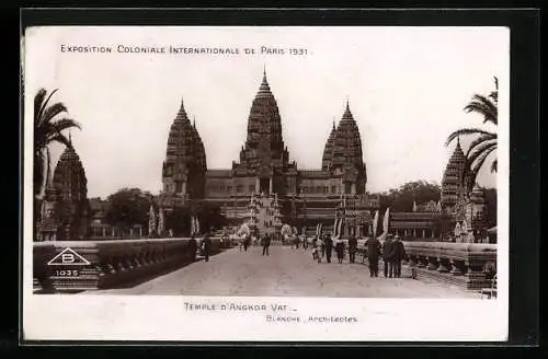 AK Paris, Exposition Coloniale Internationale 1931, Temple d`Angkor-Vat, Kolonial-Ausstellung