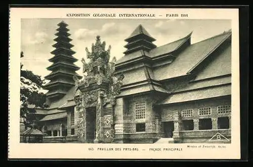 AK Paris, Exposition coloniale internationale 1931, Pavillon des Pays-Bas - Facade Principale