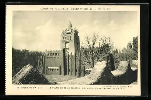 AK Paris, Exposition coloniale Internationale 1931, Palais de L'A O.F., Ausstellung