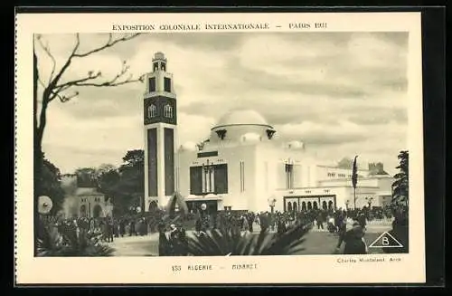 AK Paris, Exposition Coloniale Internationale 1931, Algerie, Minaret