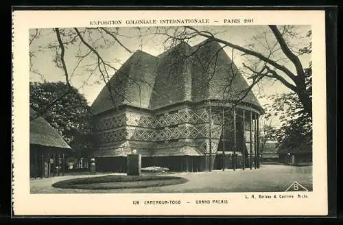 AK Paris, Exposition coloniale internationale 1931, Grand Palais du Cameroun-Togo