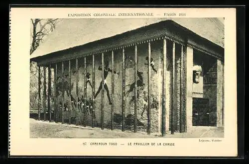 AK Paris, Exposition coloniale internationale 1931, Cameroun Togo, Le Pavillon de la Chasse (Lejeune, Peintre)