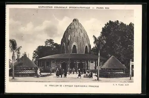 AK Paris, Exposition Coloniale Internationale 1931, Pavillon de l`Afrique Equatorial Francaise, Ausstellung