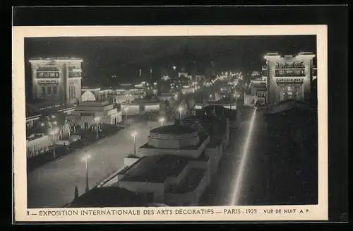 AK Paris, Exposition des Arts décoratifs 1925, Vue de Nuit