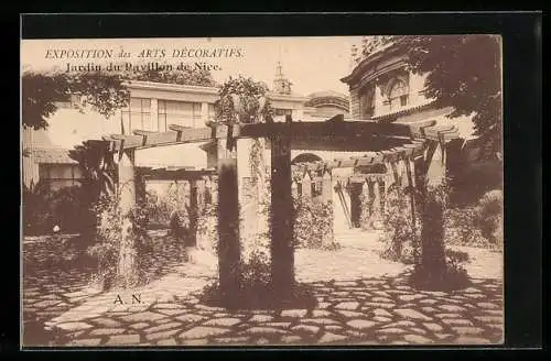 AK Paris, Exposition des Arts décoratifs 1925, Jardin du Pavillon de Nice