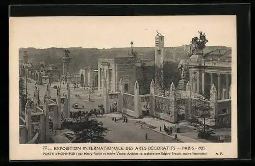 AK Paris, Exposition des Arts décoratifs 1925, Porte d`Honneur